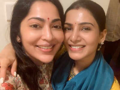 Samantha and Ramya Subramanian in Tirupati