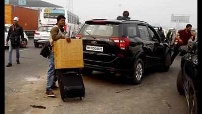 Gurugram: No cabs & autos and metro choked, many walk miles