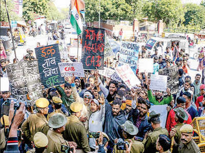 Students protest against Citizenship Amendment Act in Ajmer on Thursday