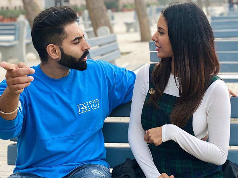 Cuteness Alert! Sonam Bajwa poses for pictures with Parmish Verma ...