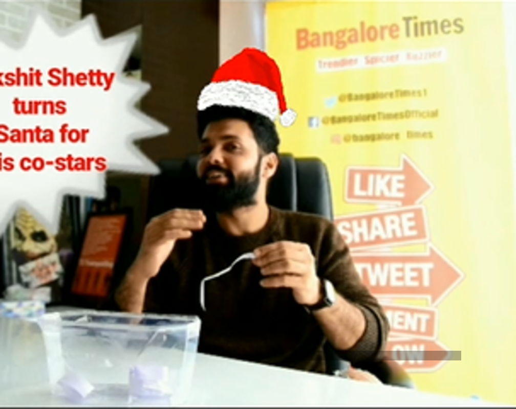 
Rakshit Shetty turns Santa for his co-stars
