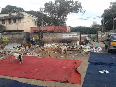 Debris lying in front of corporation school