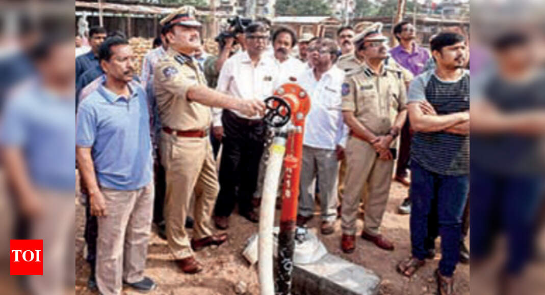 Hyderabad police commissioner Anjani Kumar checks safety measures at
