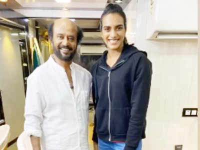 PV Sindhu's fan moment with Superstar Rajnikanth!