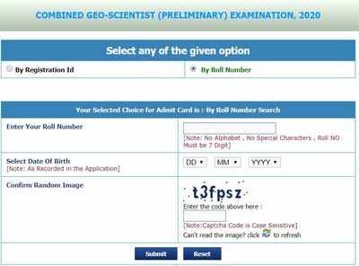 UPSC Geo Scientist 2020 admit card released for preliminary exam, download here