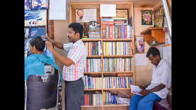 Photos: This Tamil Nadu hairdresser has a library in his salon