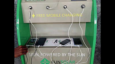 Solar-powered mobile charging kiosks at 15 stations