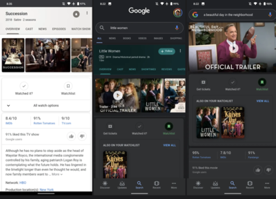Google has a new Watchlist feature for movies and TV shows