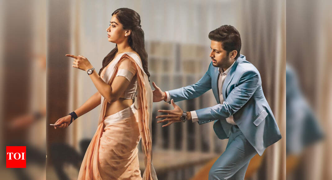 Nithiin and Rashmika Mandanna with the crew on sets of Bheeshma. See pics | Telugu Movie News - Times of India