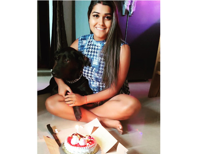 Photos: Kanak Pandey celebrates her pet dog's birthday