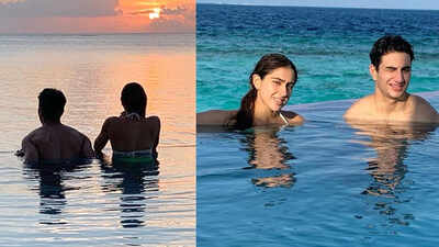 Sara Ali Khan and Ibrahim Ali Khan shell out sibling goals as they chill in an infinity pool in Maldives