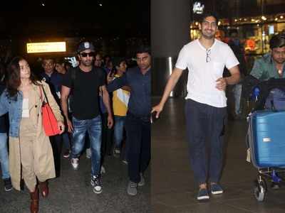 Photos: After vacationing together, Ranbir Kapoor, Alia Bhatt and Ayan Mukerji return to Mumbai