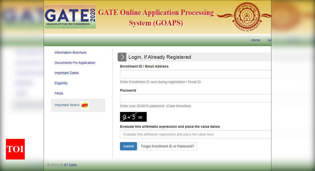 GATE Admit Card: IIT Delhi GATE 2020 admit card released @appsgate.iitd ...