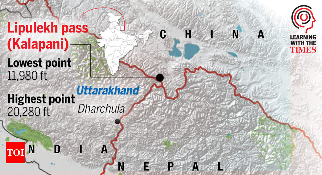 Uttarakhand Nepal Border Map Why Have India, Nepal Been Arguing Over Kalapani? | India News - Times Of  India