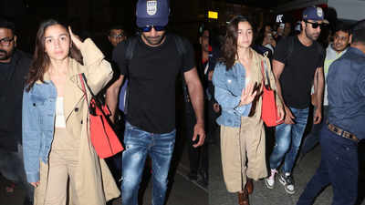 Ranbir Kapoor turns protective boyfriend for ladylove Alia Bhatt as she gets mobbed at the airport