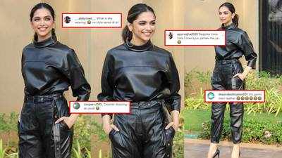 Deepika Padukone wears black leather outfit to 'Chhapaak' promotions, netizens call it 'sofa cover'