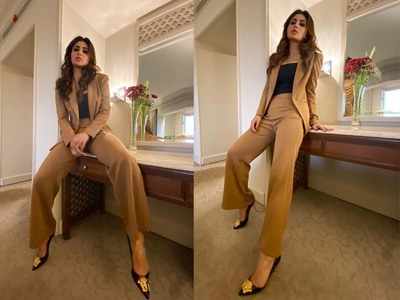 Photos: Mouni Roy channels her inner boss lady as she poses in brown pantsuit!