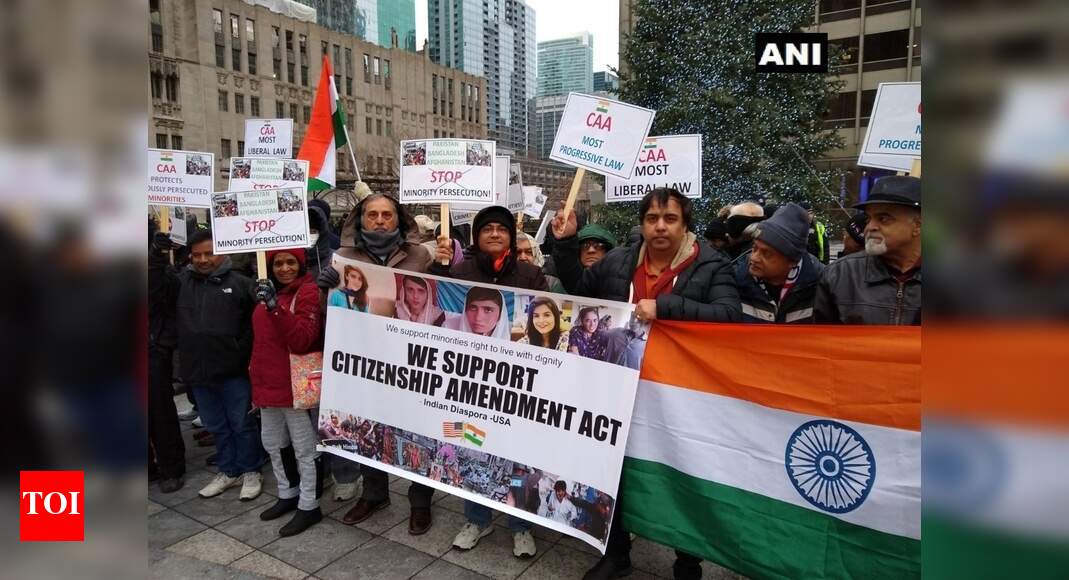 Indian-Americans in Chicago hold rally in support of CAA - Times of India