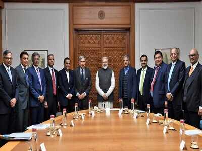 PM Modi meets business leaders, discusses ways to boost economic growth, job creation - Times of India