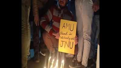 AMU students hold rally, demand JNU VC's resignation over campus violence