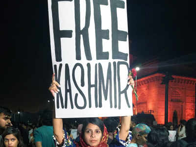Cops book woman with 'Free Kashmir' placard