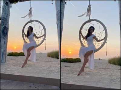 Pictures: Mouni Roy looks absolutely gorgeous in white as she poses with a dream catcher