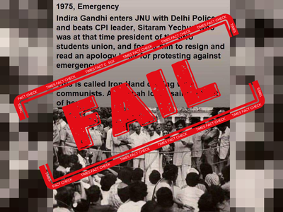 FACT CHECK: Indira Gandhi didn't force Sitaram Yechury to resign as JNUSU president, make him apologise