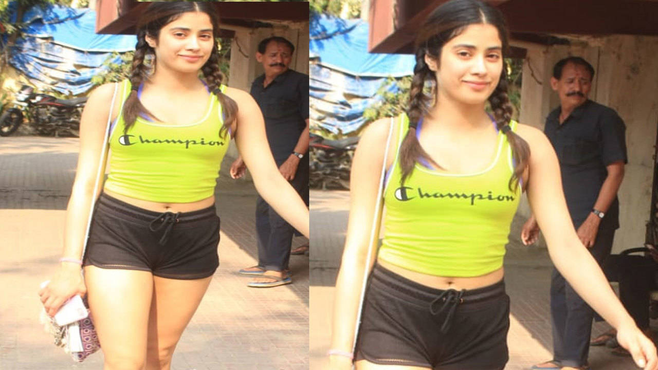Good Luck Jerry actress Janhvi Kapoor once again slays the GYM HOTTIE look  in tight, figure-hugging leggings [View Pics]