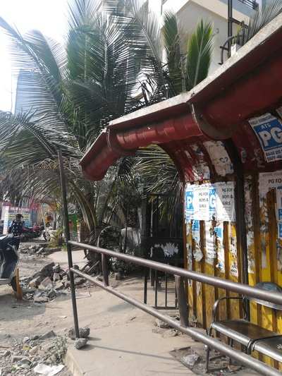 Broken Roof of Bus Stop at Vishal Nagar