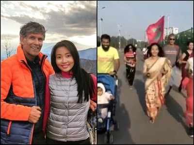 Milind Soman and wife Ankita Konwar celebrate Bihu in Assam but with a ‘desi’ twist to it – watch