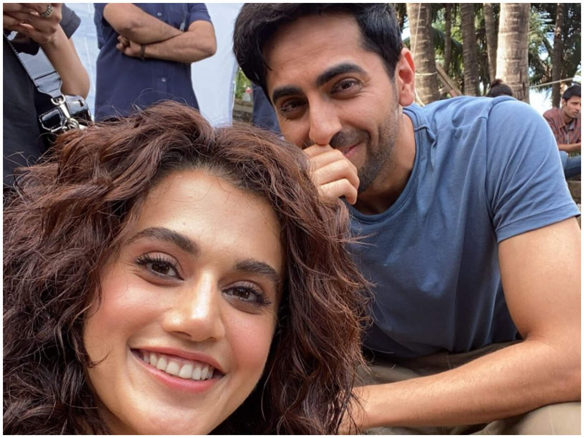 Taapsee Pannu shares a selfie with Ayushmann Khurrana from the sets of their new project | Hindi Movie News - Times of India
