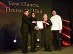 Best Chinese- Raj Bansal gives away the award to Virendra Prakash, Chef Lee and Chef Akshay of House of Han