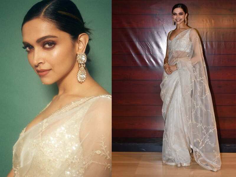 Photos: Deepika Padukone slays in a pearl white saree as she attends Javed Akhtar's 75th birthday bash | Hindi Movie News - Times of India