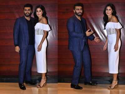 Arjun Kapoor and Katrina Kaif are all smiles as they pose for pictures at Javed Akhtar's 75th birthday bash