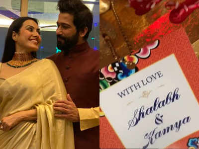 Here’s a glimpse of Kamya Panjabi and Shalabh Dang’s wedding card; watch video