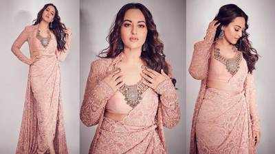 Sonakshi Sinha dons bookmark-worthy Indo-western attire, looks gorgeous as ever