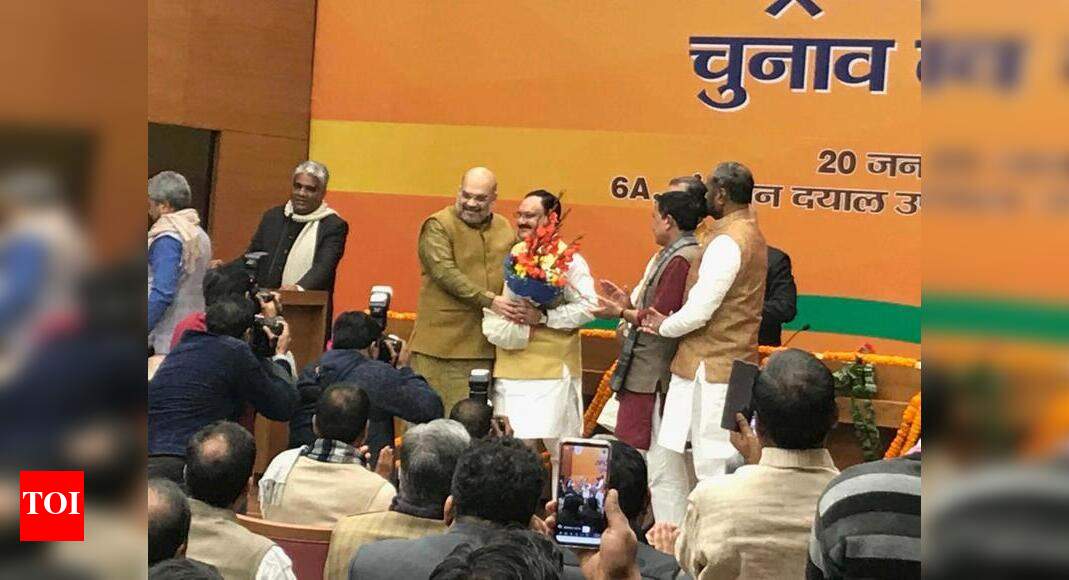 JP Nadda elected BJP president unopposed