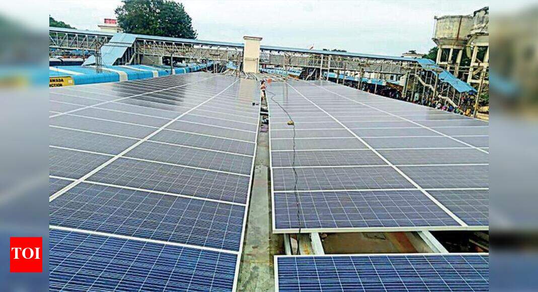 Vijayawada station sets up solar panels on cover over platform