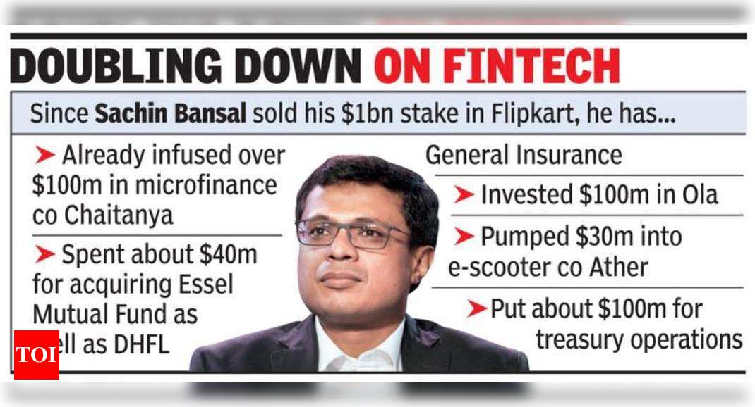 Sachin Bansal to put $400m in banking biz - Times of India