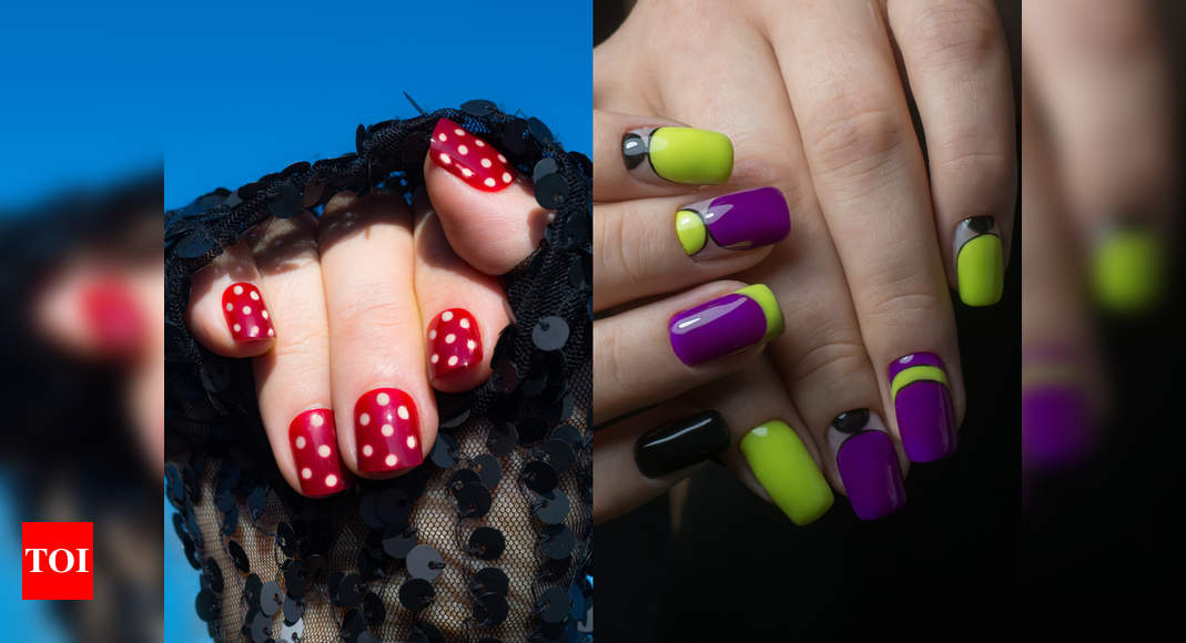 Polka Dots On Nails To Half Moon Cuticles Unique Nail Art For Short Nails Is Trending Times Of India