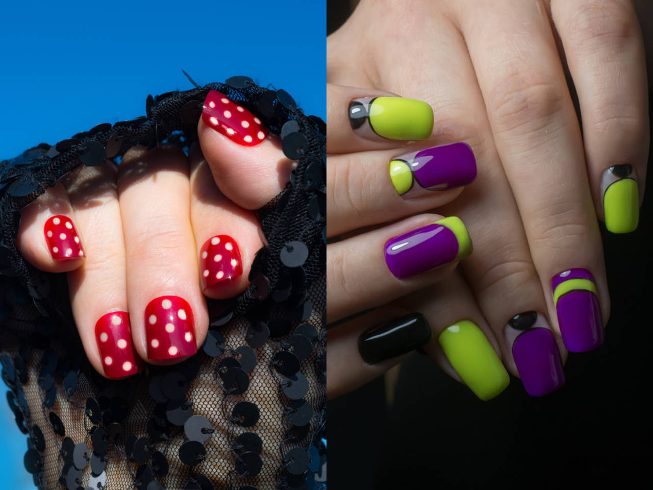 Polka dots on nails to half moon cuticles: Unique nail art for ...