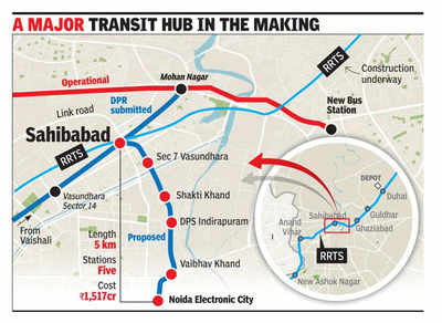 Electronic City Route Map Two Metro Lines, Rrts To Meet In Sahibabad | Ghaziabad News - Times Of India