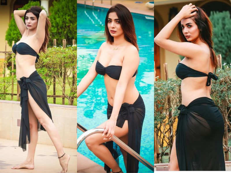 Bigg Boss Marathi 2 fame Heena Panchal sizzles in a black bikini; see pic - Times of India