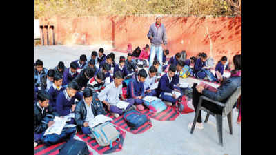 Gurugram: Classrooms used to store books, students made to sit out in cold