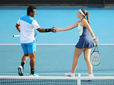Australian Open: Leander Paes, Jelena Ostapenko reach mixed doubles 2nd round