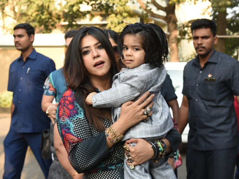 Photos: Ekta Kapoor poses with son Ravie Kapoor on his first birthday ...