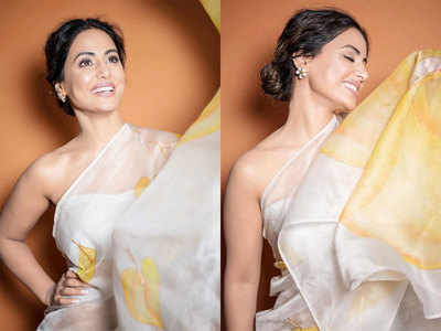 Bigg Boss 11's Hina Khan is beauty personified in this silk organza saree; see dreamy pictures