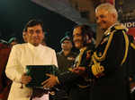 Biplab Ganguly, Lt Gen Anil Chauhan and Vice Admiral Atul Kumar Jain