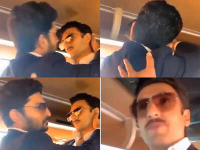 Ranveer Singh gets goofy as he kisses '83' co-star Jatin Sarna, says ‘tumhari bhabhi dekh rahi’