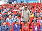 Maharashtra Kesari Harshwardhan Sadgir interacts with students